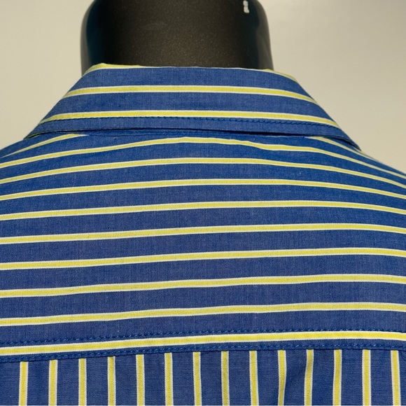 Nautica Blue and Yellow Striped Men's Long Sleeve button down Shirt XL - Picture 12 of 14